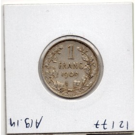 Belgique 1 Franc 1909 en Français TTB-, KM.56 leopold II