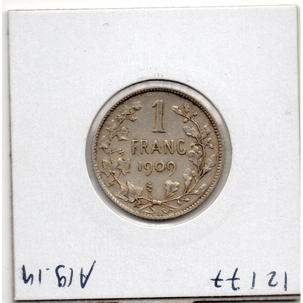 Belgique 1 Franc 1909 en Français TTB-, KM.56 leopold II