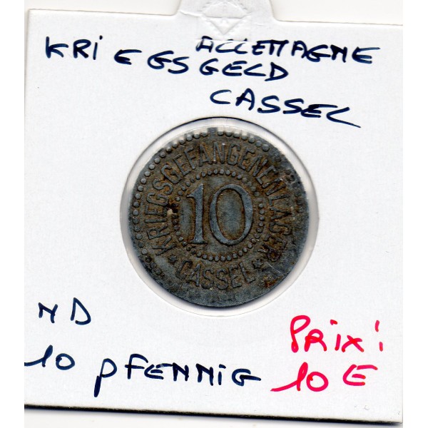 Kriegsgeld Cassel 10 pfennig Non daté, TTB Kriegsgefangenenlager