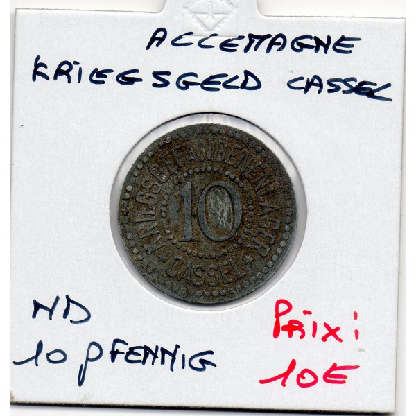 Kriegsgeld Cassel 10 pfennig Non daté, TTB Kriegsgefangenenlager