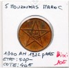Maroc 5 Mouzounas 1340 AH -1922 Sup-, Lec.66 Moulay Yussef
