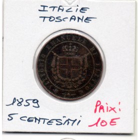 Italie Toscane 5 centesimi 1859, TTB, KM.6 victor Emmanuel