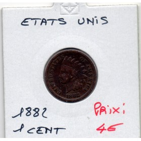 Etats Unis 1 cent 1882 TB, KM.90a indian head