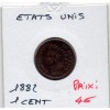 Etats Unis 1 cent 1882 TB, KM.90a indian head