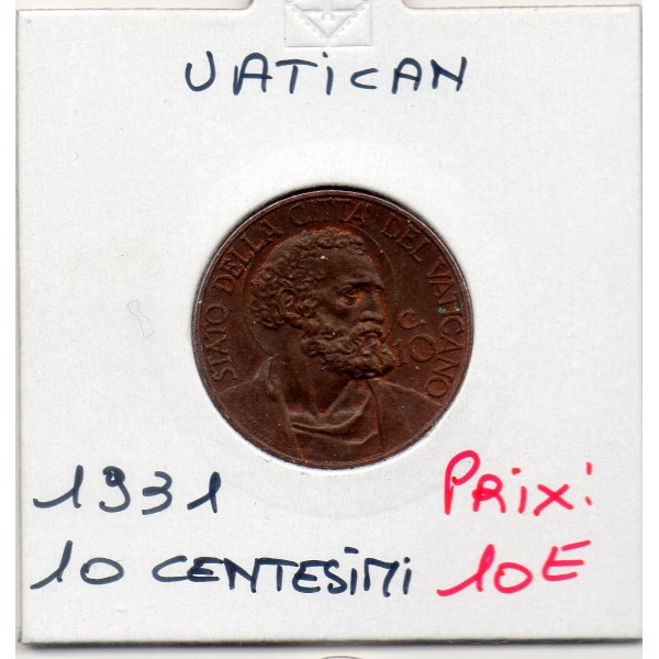 Vatican 10 centesimi 1931 Sup+, KM.2 Pie XI