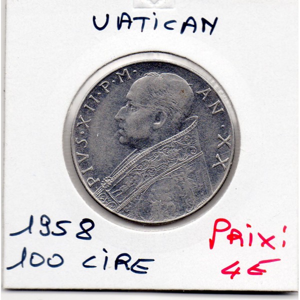 Vatican 100 lire 1958 Sup, KM.55 Pie XII