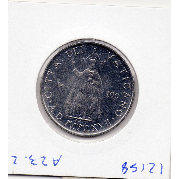 Vatican 100 lire 1967 Spl, KM.98 Paul VI