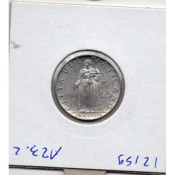 Vatican 5 lire 1952 Sup, KM.51 Pie XII