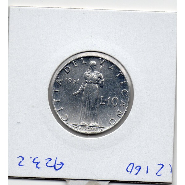 Vatican 10 lire 1953 Sup, KM.52 Pie ou Pius XII