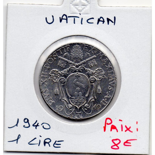 Vatican 1 lire 1940 Sup, KM.26a Pie XII