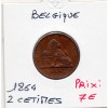 Belgique 2 centimes 1864 TTB+, KM.4 Lion