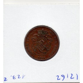 Belgique 2 centimes 1864 TTB+, KM.4 Lion