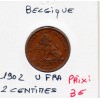 Belgique 2 centimes 1902 en Français TTB, KM.35 Lion