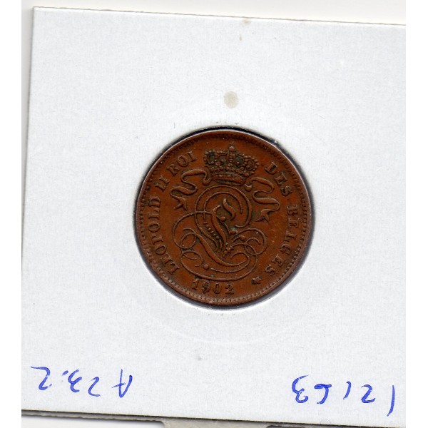 Belgique 2 centimes 1902 en Français TTB, KM.35 Lion