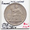 Indochine 1 piastre 1908 Sup-, Lec.291 Marianne assise