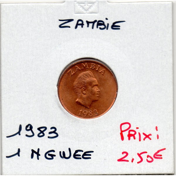 Zambie 1 Ngwee 1983 Spl, KM.9a oryctérope