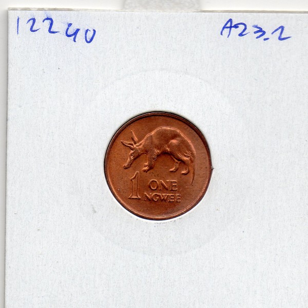 Zambie 1 Ngwee 1983 Spl, KM.9a oryctérope