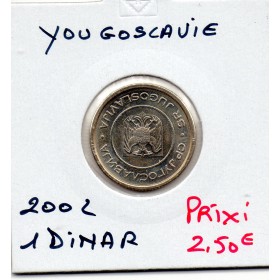 Yougoslavie 1 dinar 2002 Spl, KM.180 Banque nationale serbe