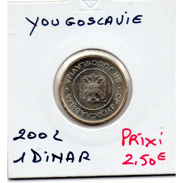 Yougoslavie 1 dinar 2002 Spl, KM.180 Banque nationale serbe