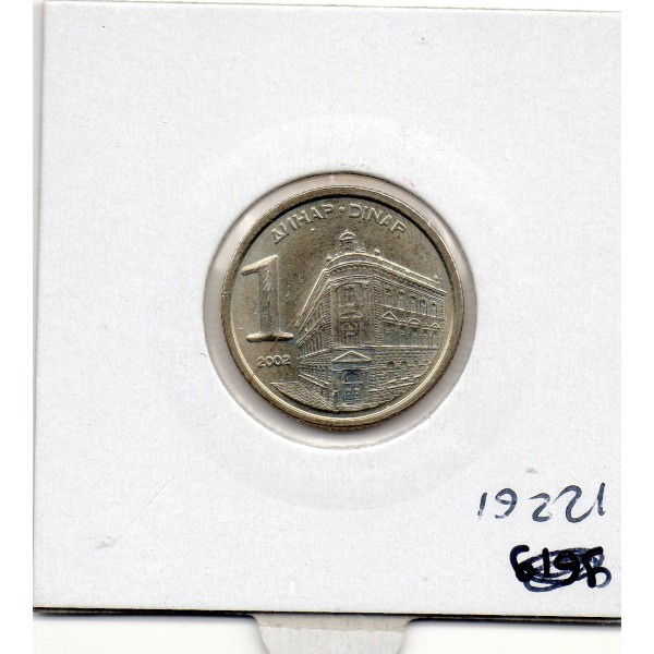 Yougoslavie 1 dinar 2002 Spl, KM.180 Banque nationale serbe