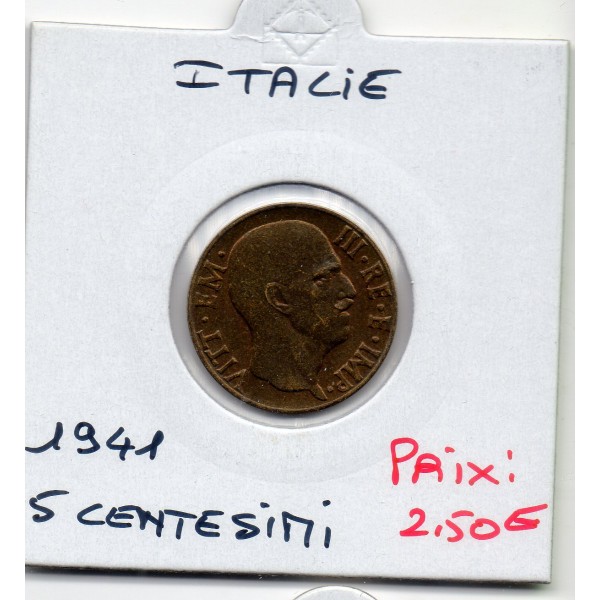 Italie 5 centesimi 1941 R Rome Sup, KM.73a Victor-Emmanuel III