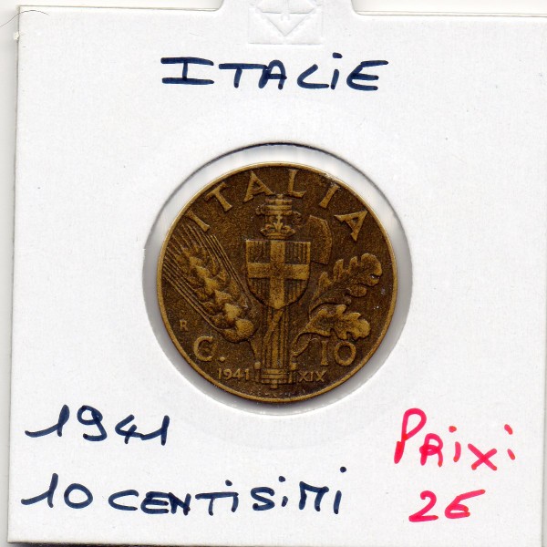 Italie 10 centesimi 1941 R Rome TTB, KM.74a Victor-Emmanuel III