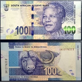 Afrique du sud P.146, Neuf, Billet de 100 rand 2018 Mandela jeune