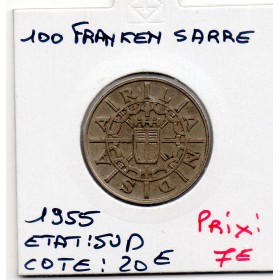 Sarre Saar, 100 franken 1955 Sup, Gad.4