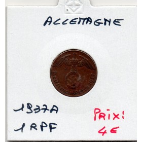 Allemagne 1 reichspfennig 1937 A, TTB KM.89 Berlin