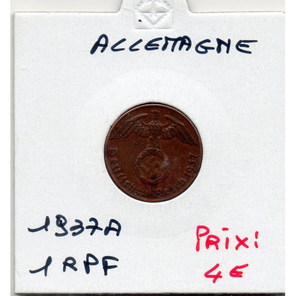 Allemagne 1 reichspfennig 1937 A, TTB KM.89 Berlin