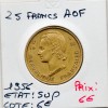 AOF Afrique Occidentale Française 25 Francs 1956 Sup, Lec.18