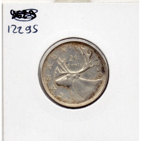 Canada 25 cents 1954 TTB+, KM.44 Georges VI