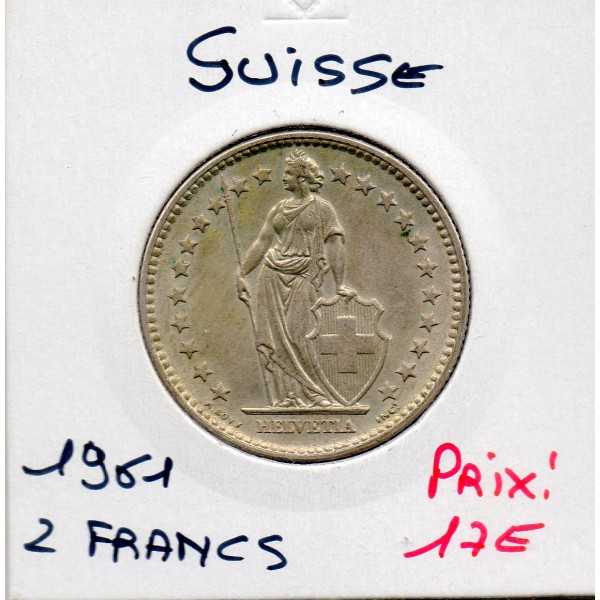 Suisse 2 francs 1961 Sup, KM.21