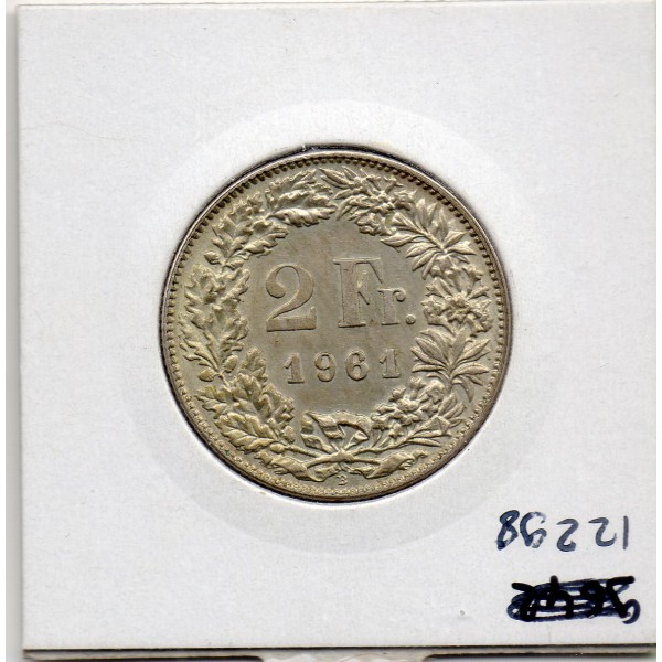 Suisse 2 francs 1961 Sup, KM.21