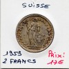 Suisse 2 francs 1953 TTB, KM.21