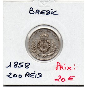 Brésil 200 reis 1858 Sup+, KM.469 Pedro II