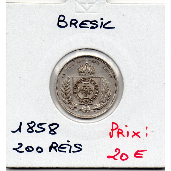 Brésil 200 reis 1858 Sup+, KM.469 Pedro II
