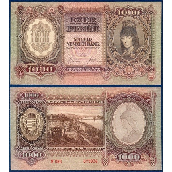 Hongrie Pick N°116, Billet de banque de 1000 Pengo 1943
