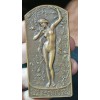Plaque Médaille Flore, 1905 Lucien Coudray, Corne rare