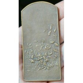 Plaque Médaille Flore, 1905 Lucien Coudray, Corne rare