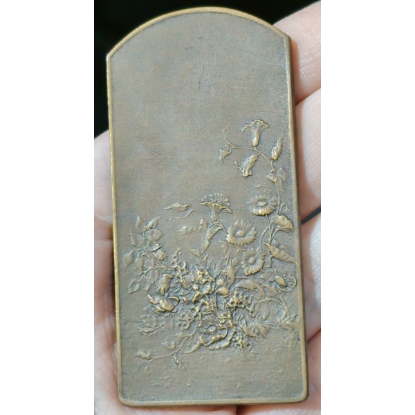 Plaque Médaille Flore, 1905 Lucien Coudray, Corne rare