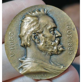 Médaille Victor Hugo centenaire Naissance, 1902 Chaplain Corne