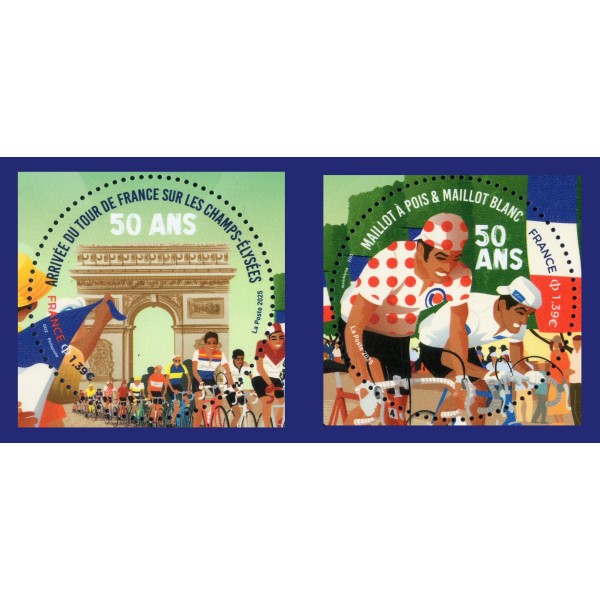 Timbre France 5886-5887, Tour de France sur les Champs-Elysées, Neuf