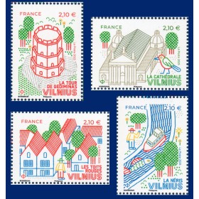 Timbre France 5911-5914, Vilnius - Lituanie, Capitale Européenne, Neuf