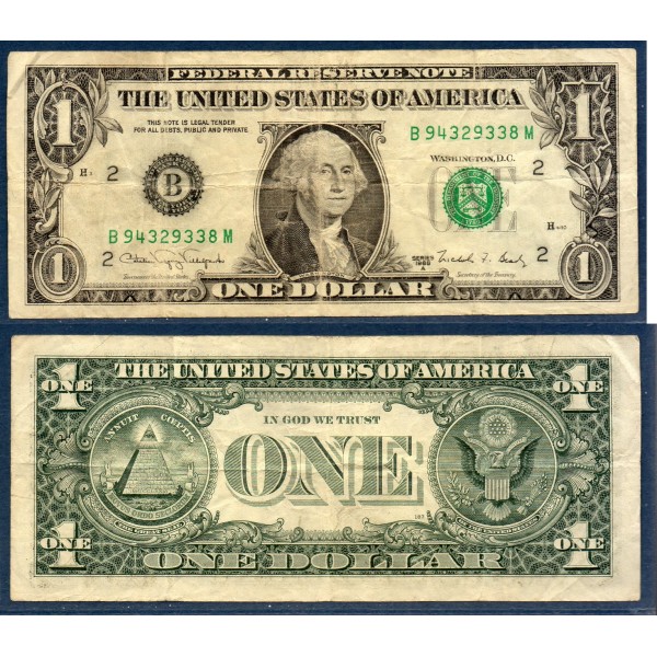 Etats Unis P.480b NEw york, TB Billet de 1 Dollar 1988A série B