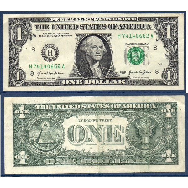 Etats Unis P.549 Saint Louis, Billet de 1 Dollar américain 2021 série H