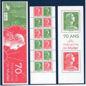 Carnet Yvert 1537 à composition variable 2025, 70ans de la Marianne de Muller, Neuf