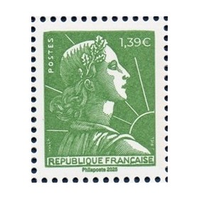 Timbre France 5926, 70 ans de la Marianne de Muller, 1.39€ vert Neuf