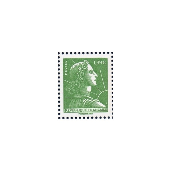 Timbre France 5926, 70 ans de la Marianne de Muller, 1.39€ vert Neuf