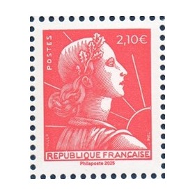 Timbre France 5927, 70 ans de la Marianne de Muller 2.10€ rose, Neuf